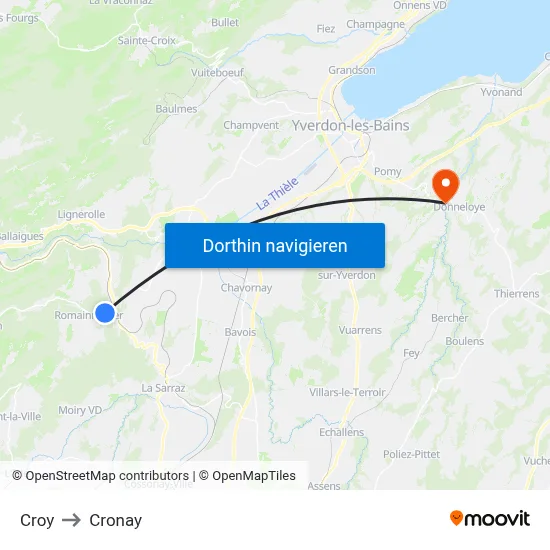 Croy to Cronay map