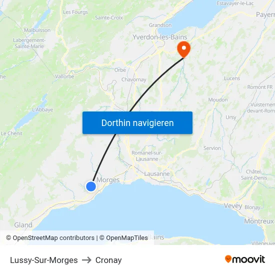 Lussy-Sur-Morges to Cronay map