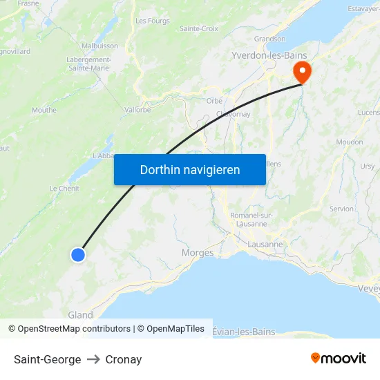 Saint-George to Cronay map