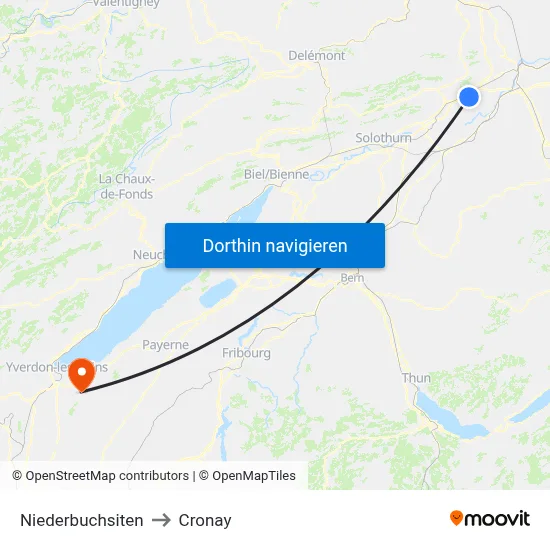 Niederbuchsiten to Cronay map