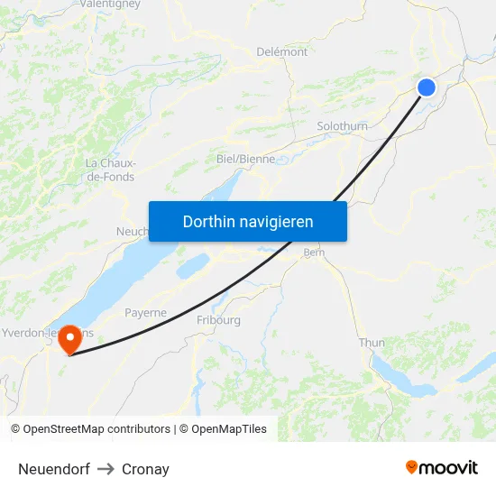 Neuendorf to Cronay map