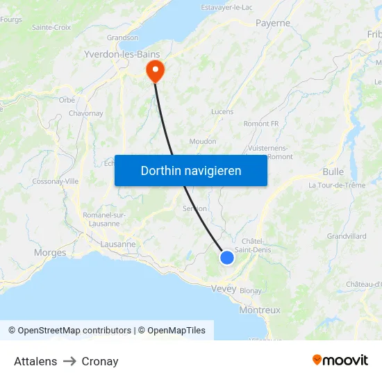 Attalens to Cronay map