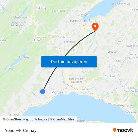 Yens to Cronay map