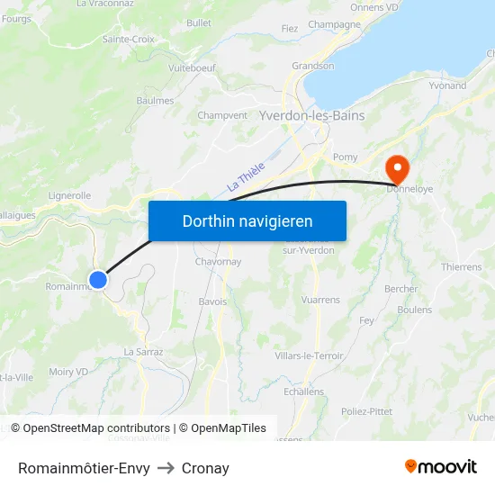 Romainmôtier-Envy to Cronay map