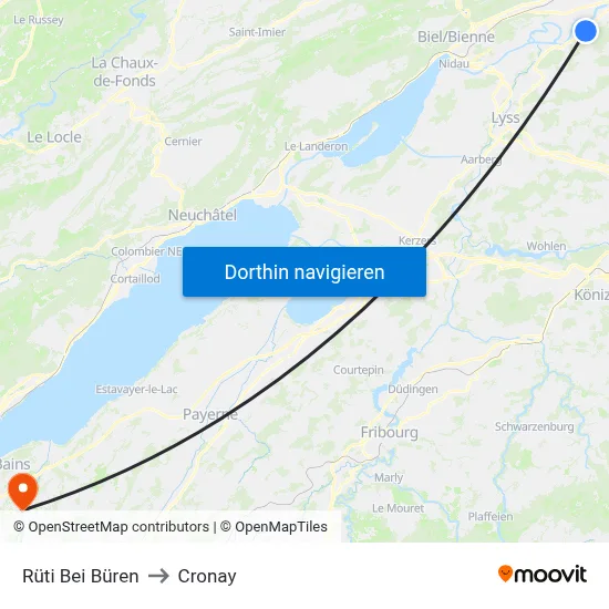 Rüti Bei Büren to Cronay map