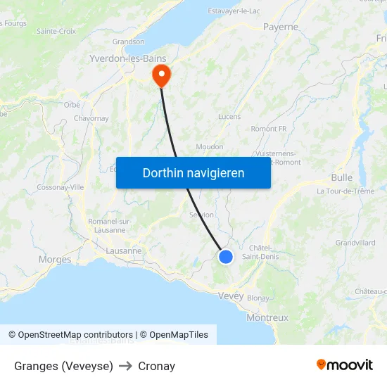 Granges (Veveyse) to Cronay map