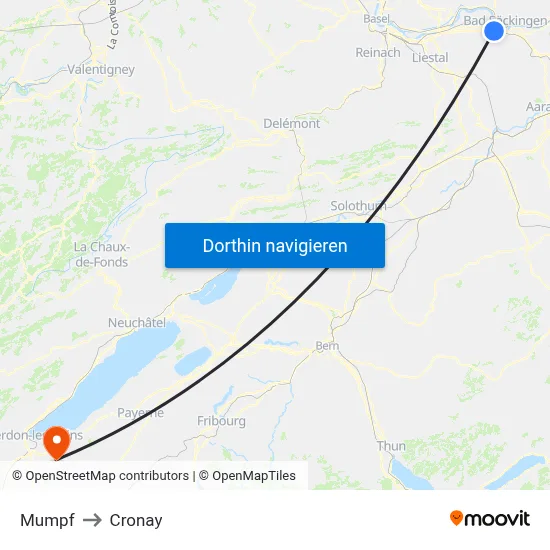 Mumpf to Cronay map