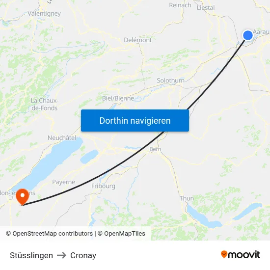Stüsslingen to Cronay map