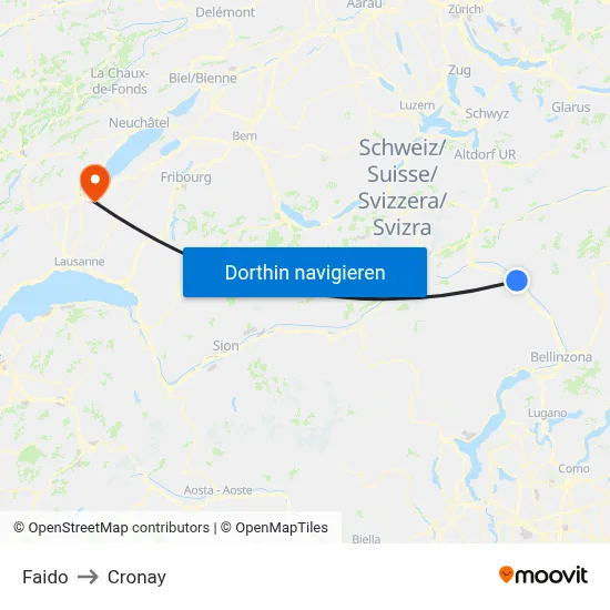 Faido to Cronay map