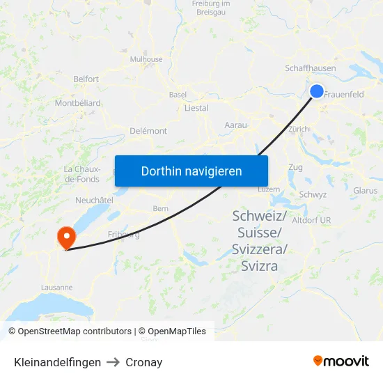 Kleinandelfingen to Cronay map