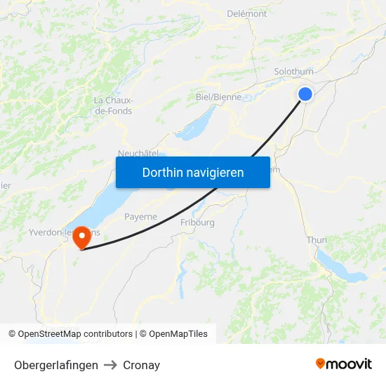 Obergerlafingen to Cronay map