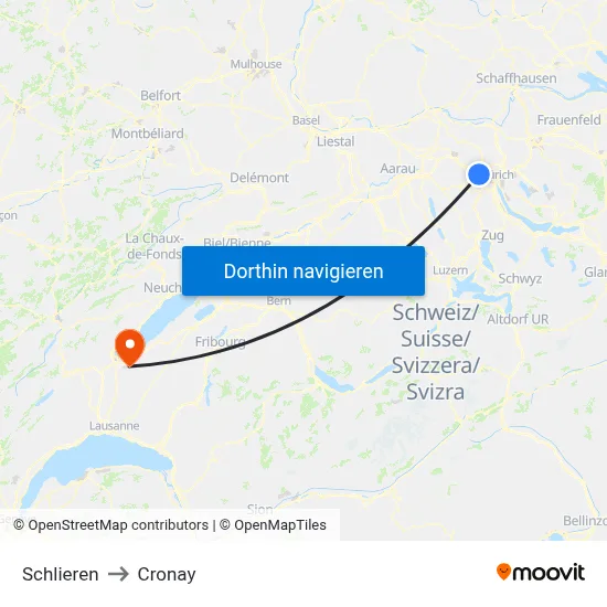 Schlieren to Cronay map