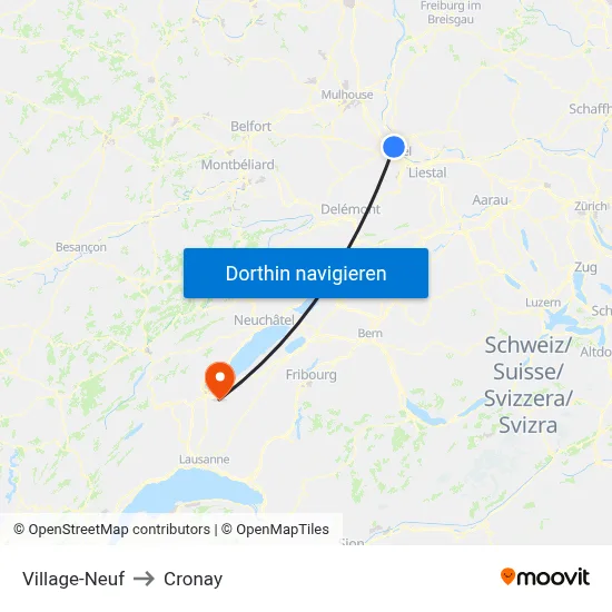 Village-Neuf to Cronay map