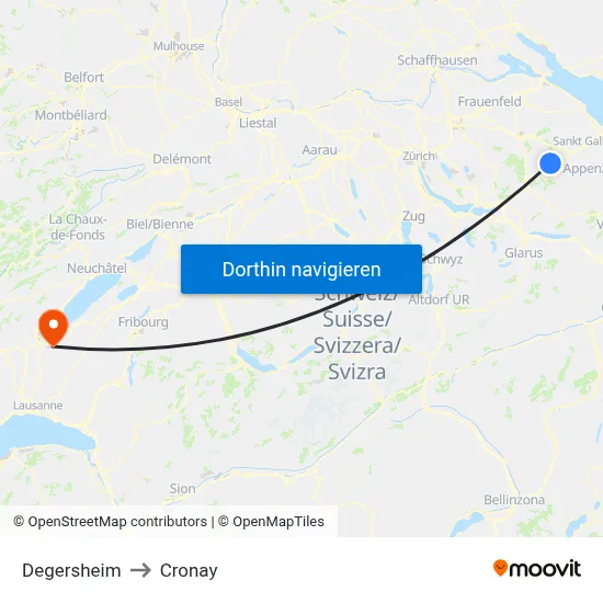 Degersheim to Cronay map