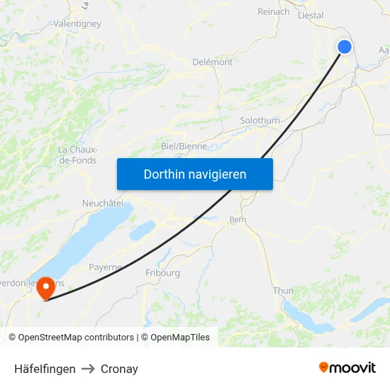 Häfelfingen to Cronay map
