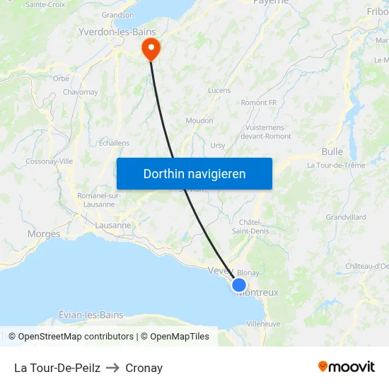 La Tour-De-Peilz to Cronay map