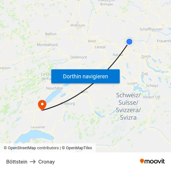 Böttstein to Cronay map