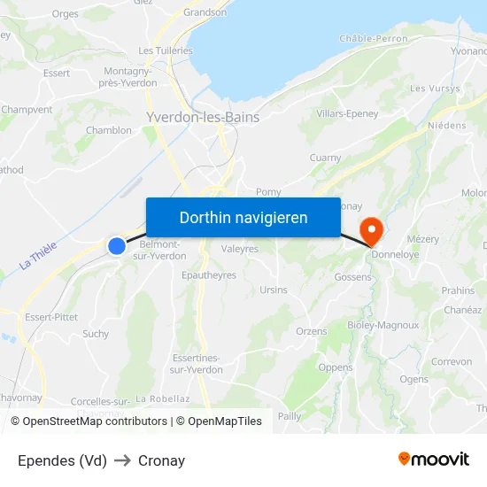 Ependes (Vd) to Cronay map