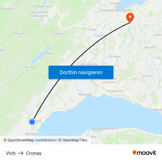 Vich to Cronay map