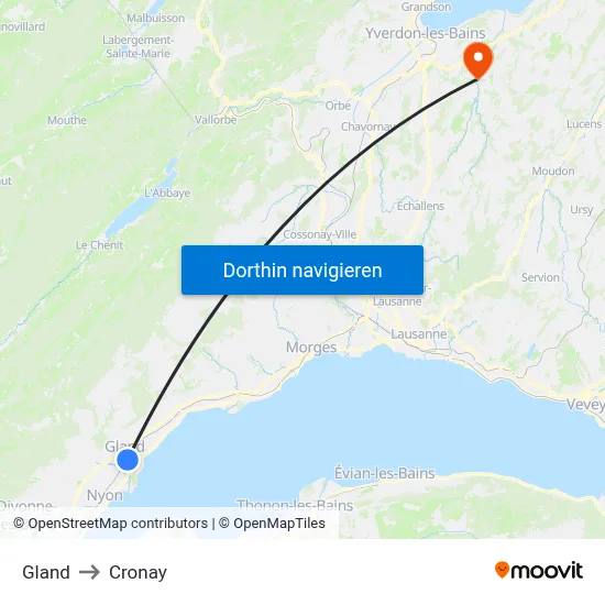 Gland to Cronay map