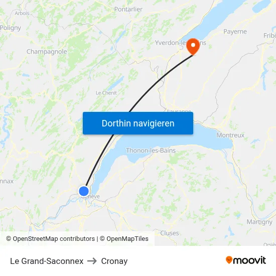 Le Grand-Saconnex to Cronay map
