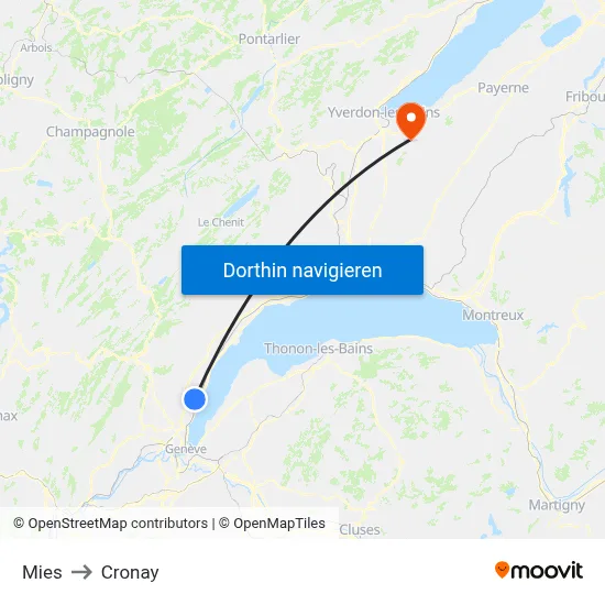 Mies to Cronay map
