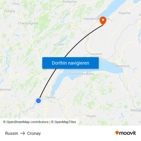 Russin to Cronay map