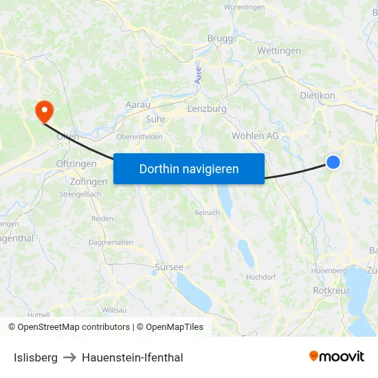 Islisberg to Hauenstein-Ifenthal map