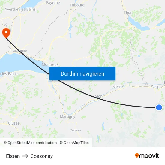 Eisten to Cossonay map