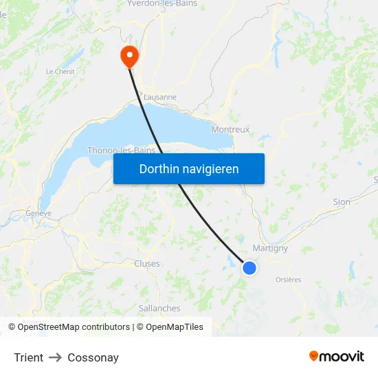 Trient to Cossonay map