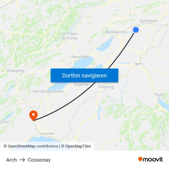 Arch to Cossonay map