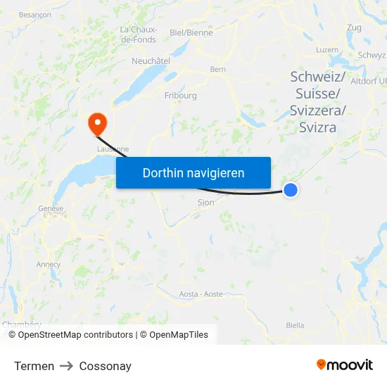 Termen to Cossonay map