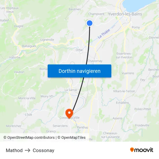 Mathod to Cossonay map