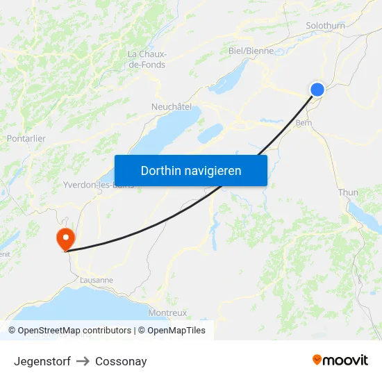 Jegenstorf to Cossonay map