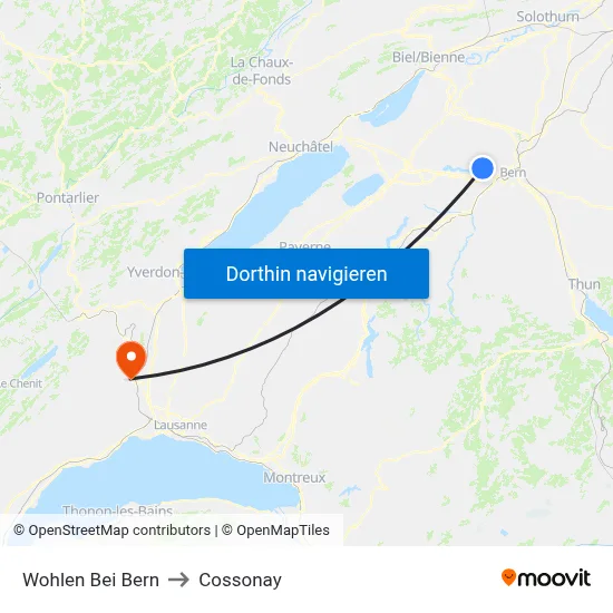 Wohlen Bei Bern to Cossonay map