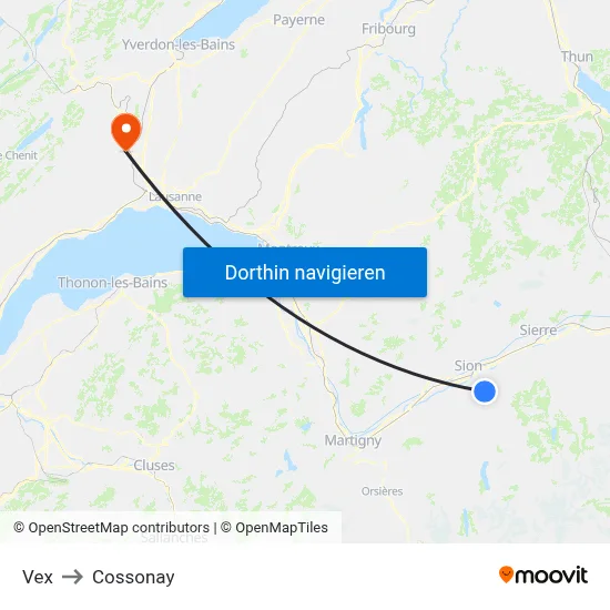 Vex to Cossonay map