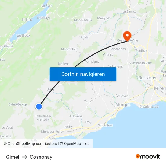 Gimel to Cossonay map