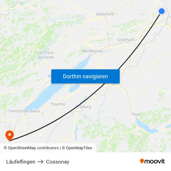 Läufelfingen to Cossonay map
