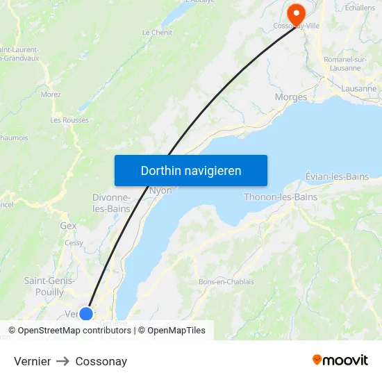 Vernier to Cossonay map