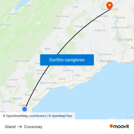 Gland to Cossonay map