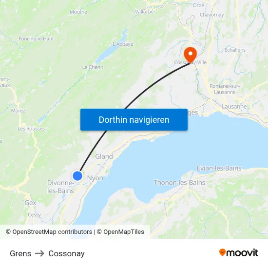 Grens to Cossonay map