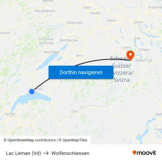 Lac Léman (Vd) to Wolfenschiessen map