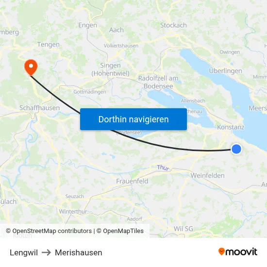 Lengwil to Merishausen map