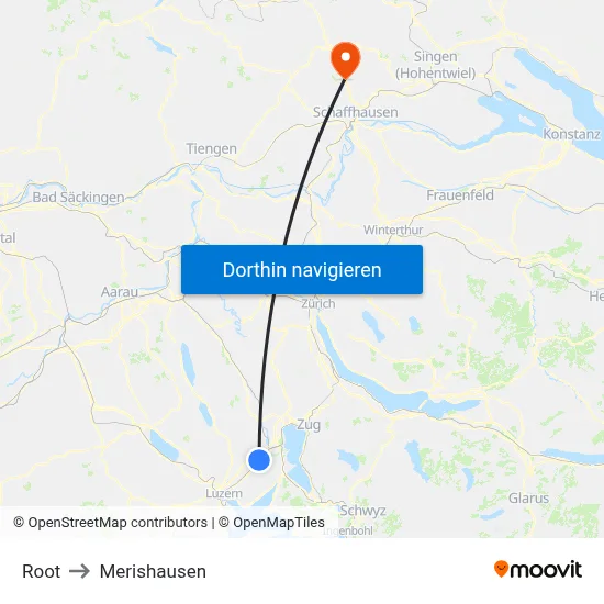 Root to Merishausen map