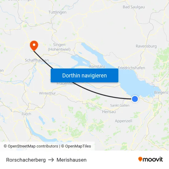 Rorschacherberg to Merishausen map