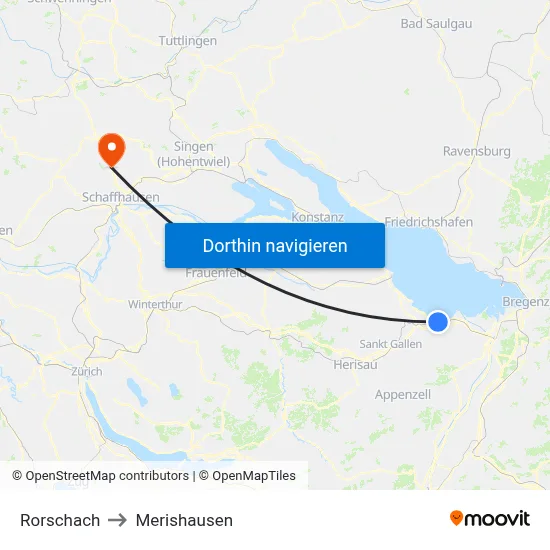 Rorschach to Merishausen map