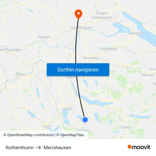 Rothenthurm to Merishausen map