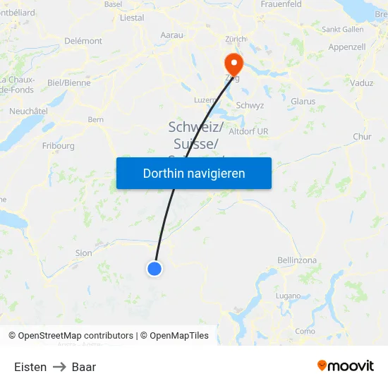 Eisten to Baar map