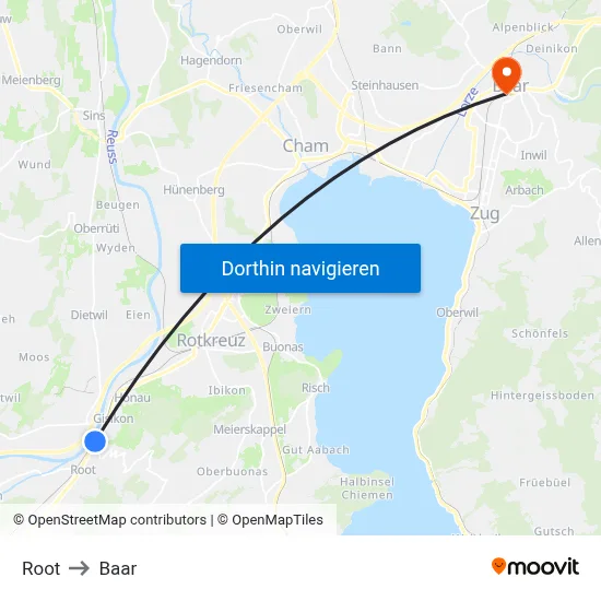 Root to Baar map