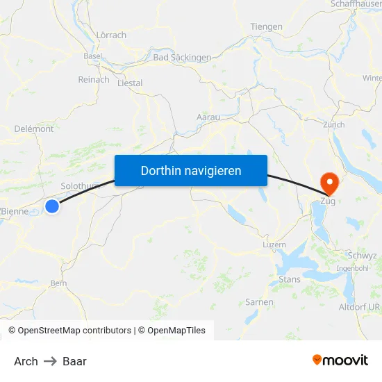 Arch to Baar map